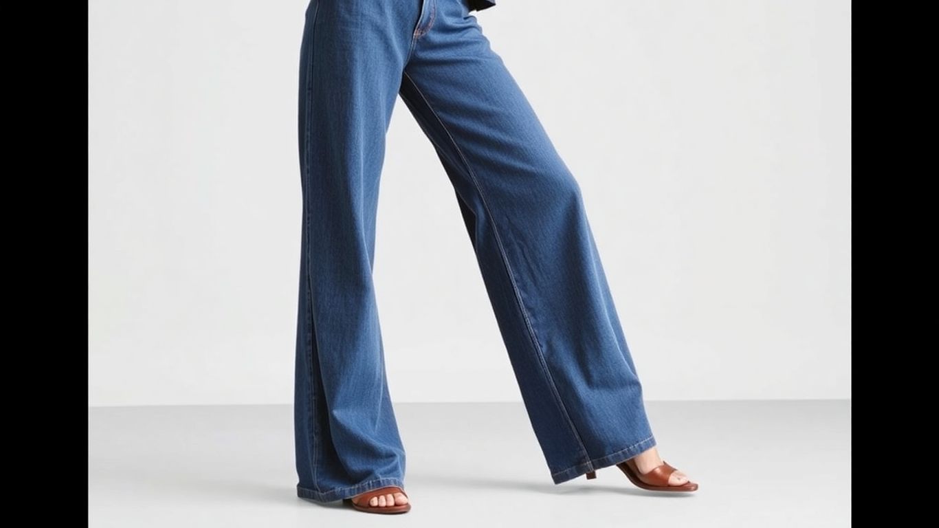 Woman wearing wide-leg Zara jeans