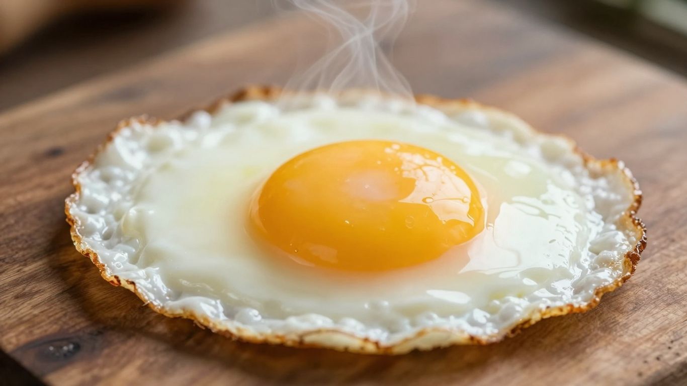 A single, perfectly cooked sunny-side-up egg.