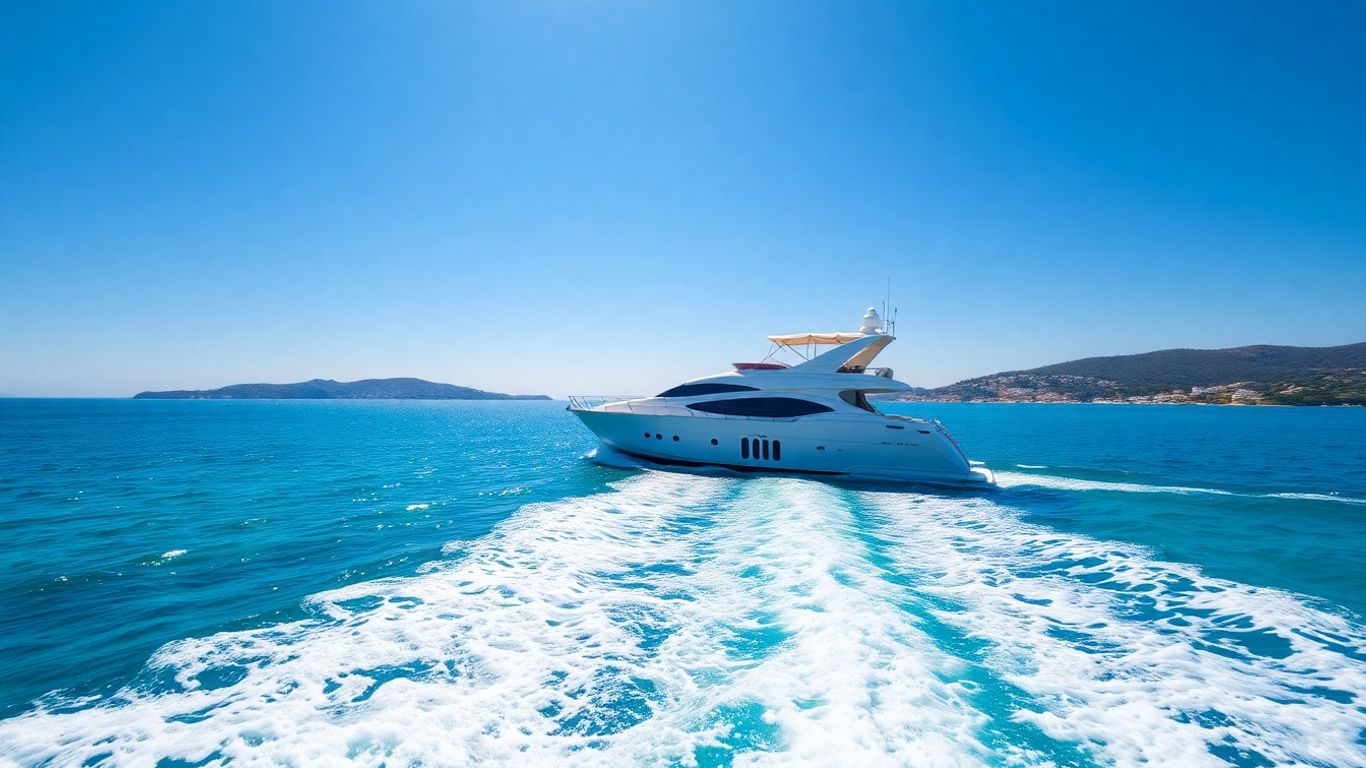 Luxury yacht sailing on the Mediterranean Sea.