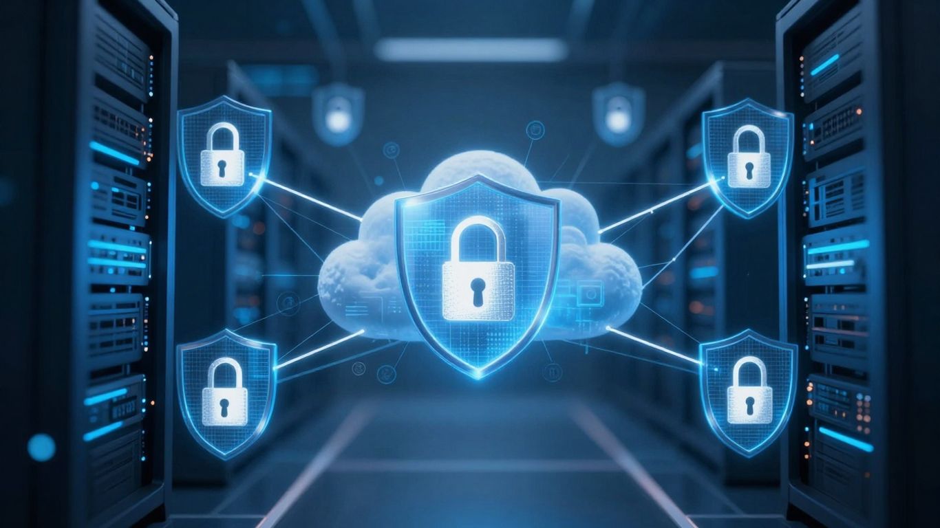 Secure cloud computing with digital locks and shields.