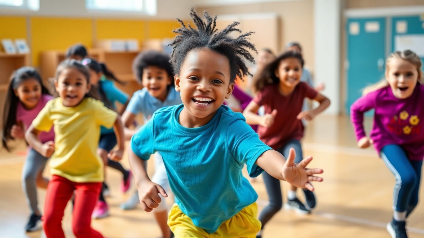 Schüler machen Aufwärmübungen im Sportunterricht