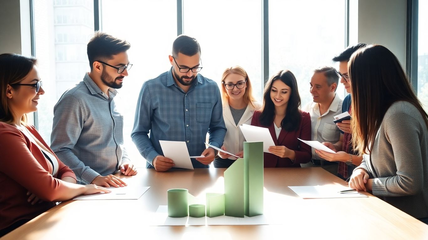 Diverse investors analyzing financial opportunities for 2025.