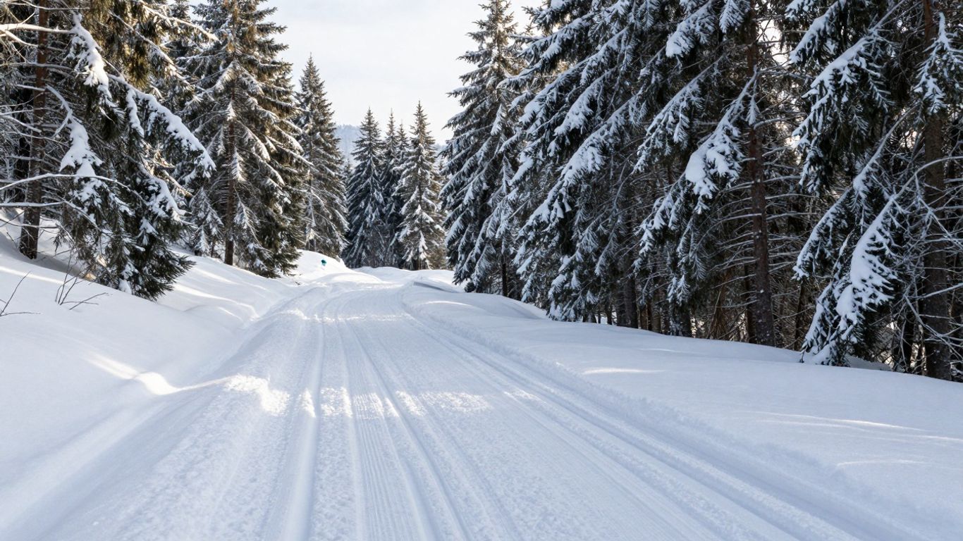 Langlauf-Loipen im Harz mit Schnee und Bäumen