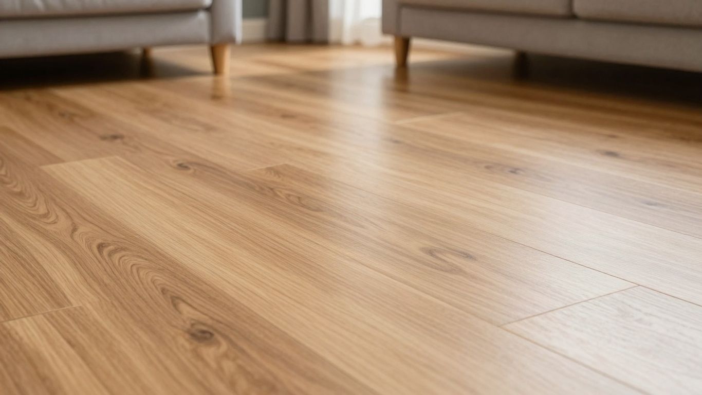 Vinylboden mit Holzoptik in einem modernen Wohnzimmer.