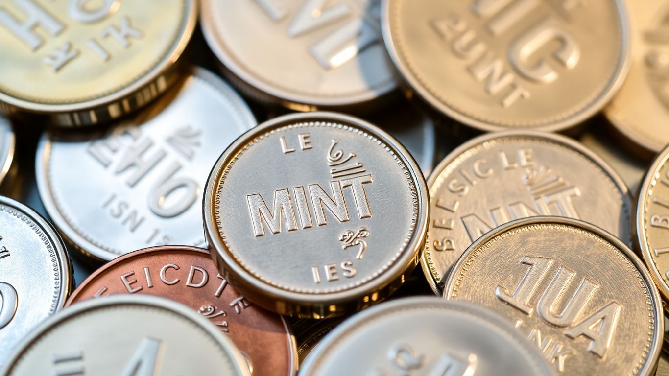 Coins with visible mint marks