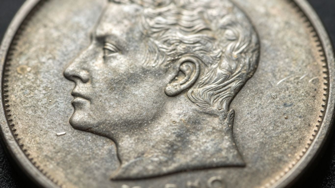 Coin surface damage from environmental factors and intentional marks.