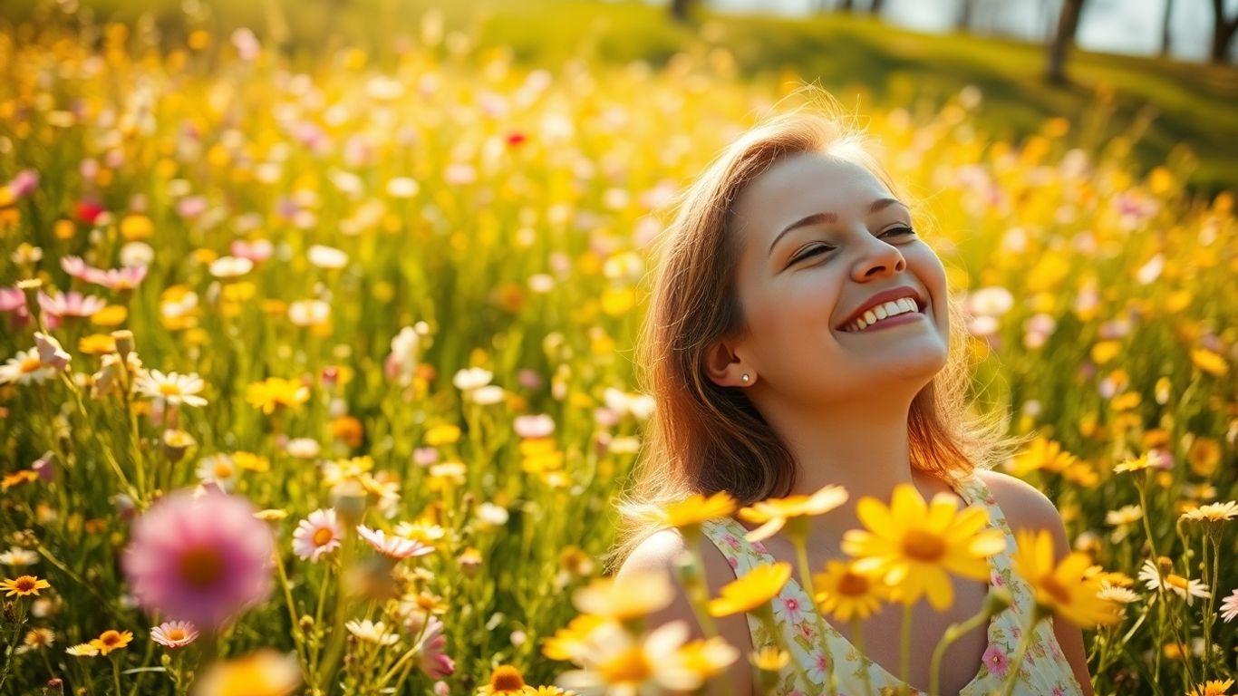 Persoană bucurându-se de primăvară fără alergii.