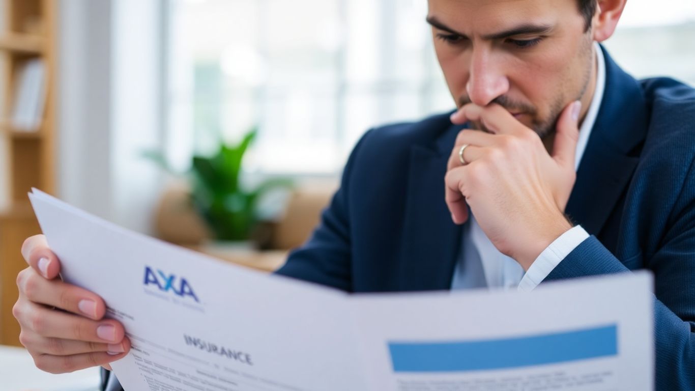 Persona evaluando póliza de seguro AXA.