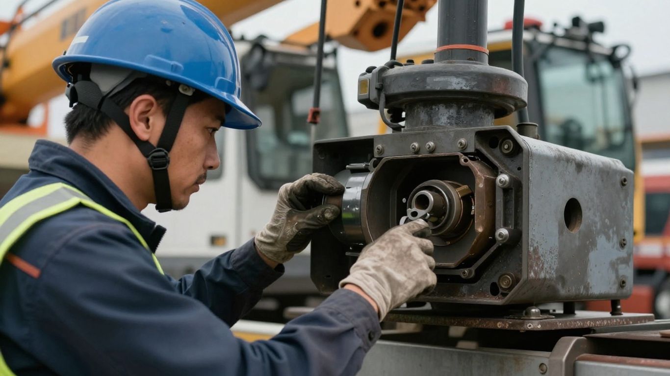 Crane inspection by a certified technician.