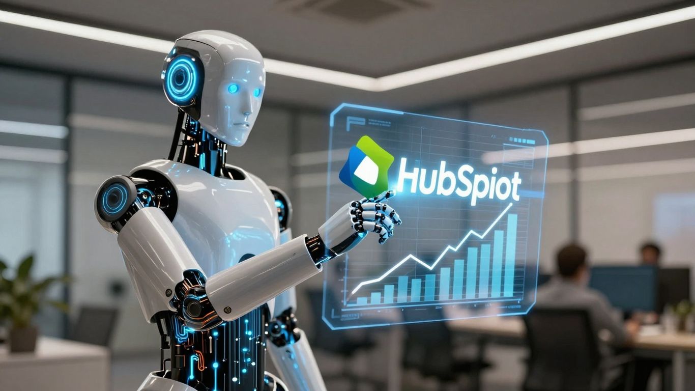 AI agent interacting with HubSpot interface for business growth.