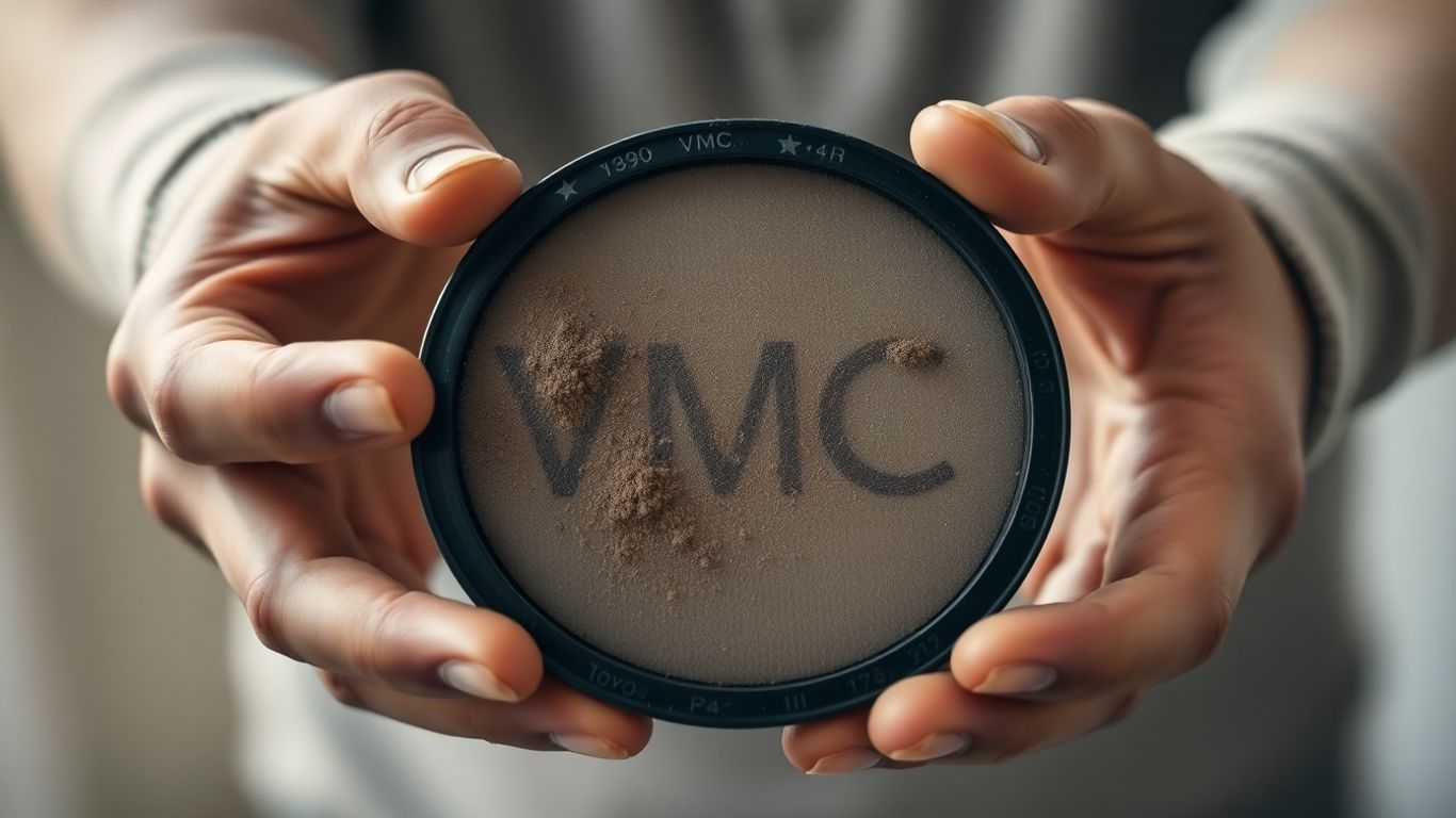 Filtre VMC sale tenu dans des mains