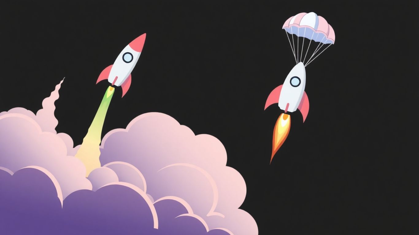 Rocket launch and parachute test for SaaS niche.
