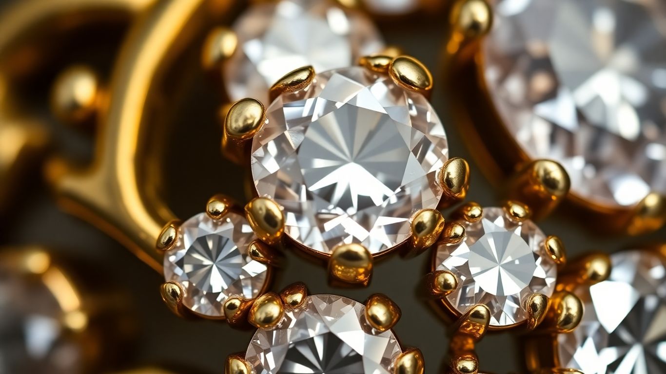 Intricate Polki diamonds set in antique gold jewelry.