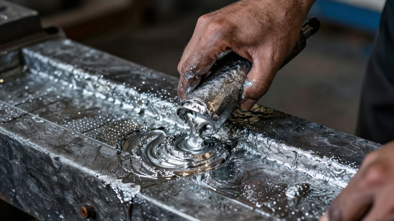 Feuerverzinkung Prozess auf Metalloberfläche