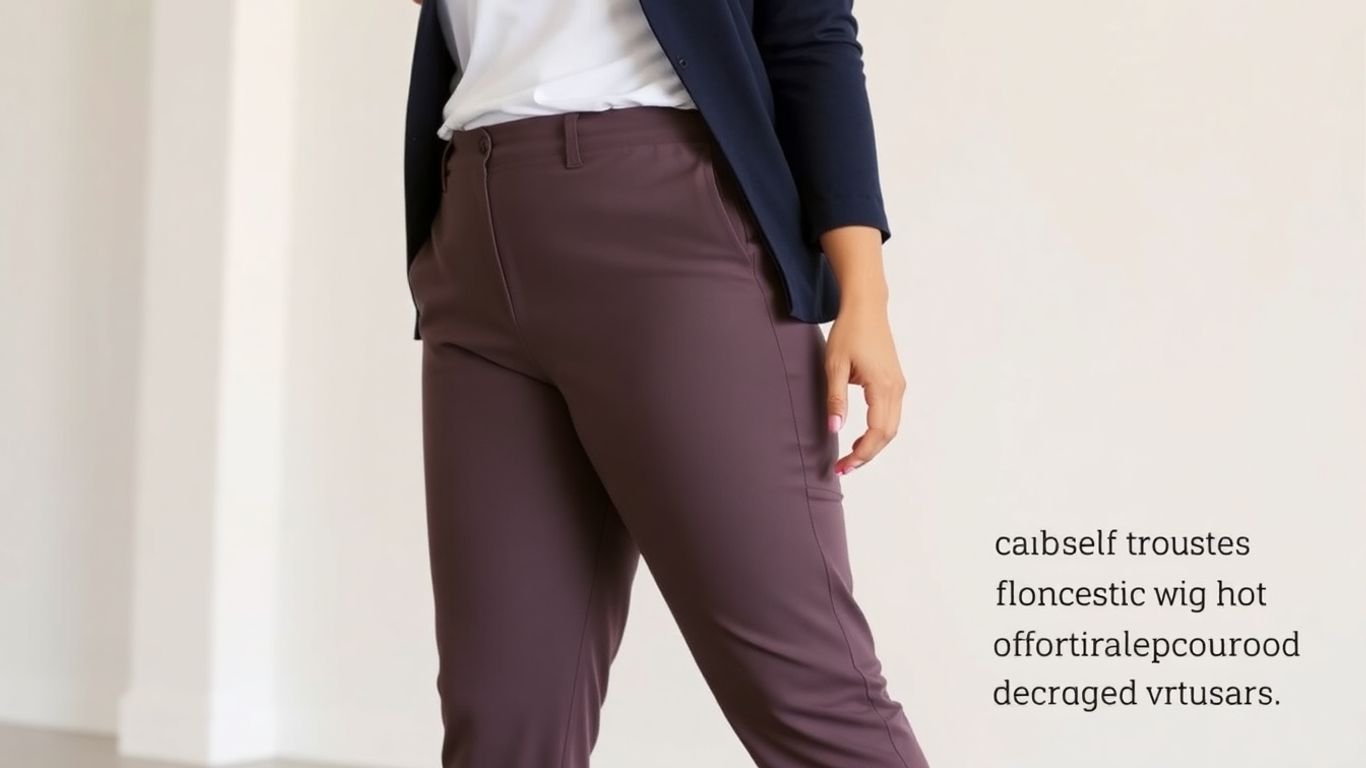 Woman with curves wearing flattering golf pants.