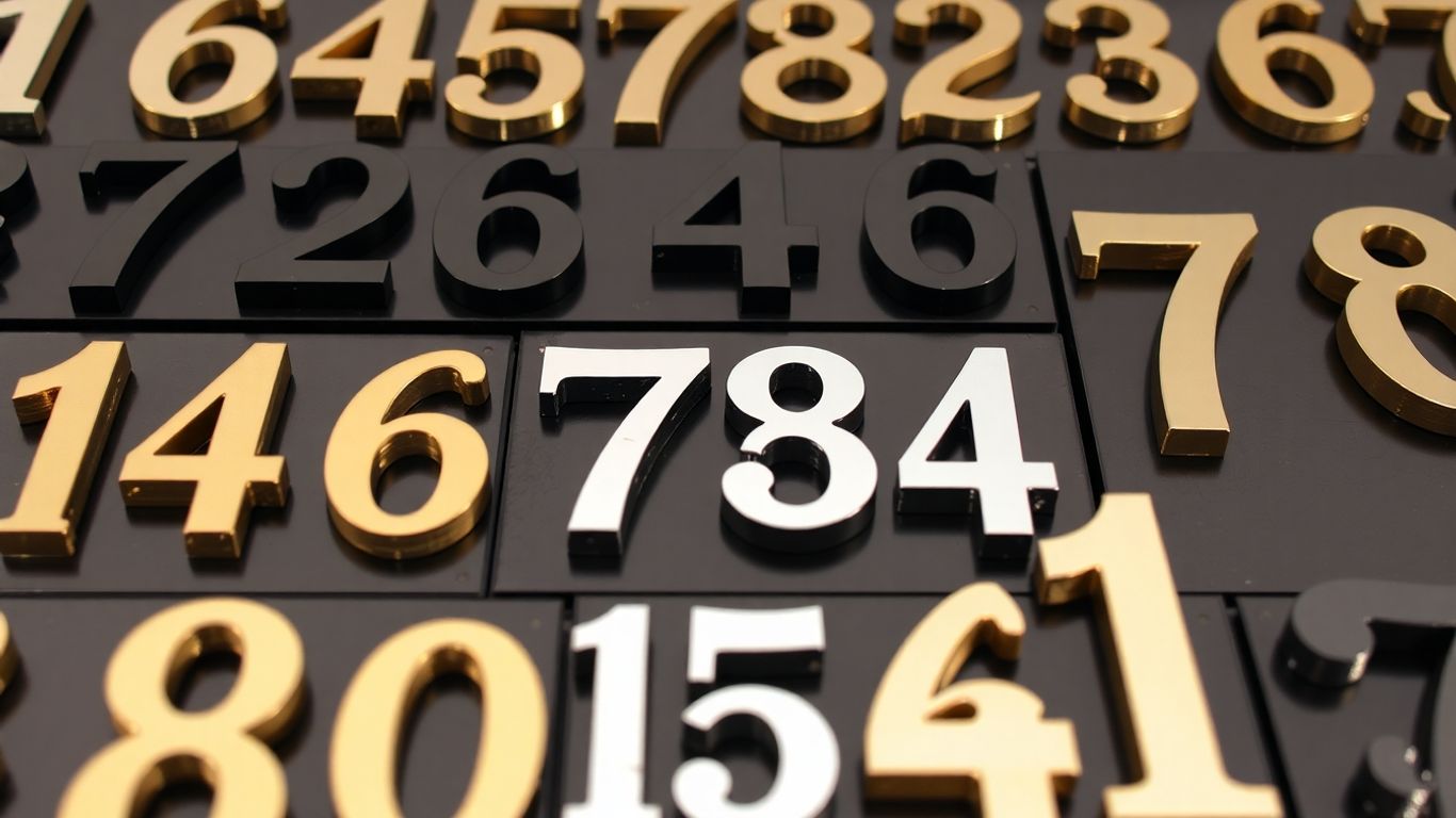 Various styles of house numbers for mailboxes.