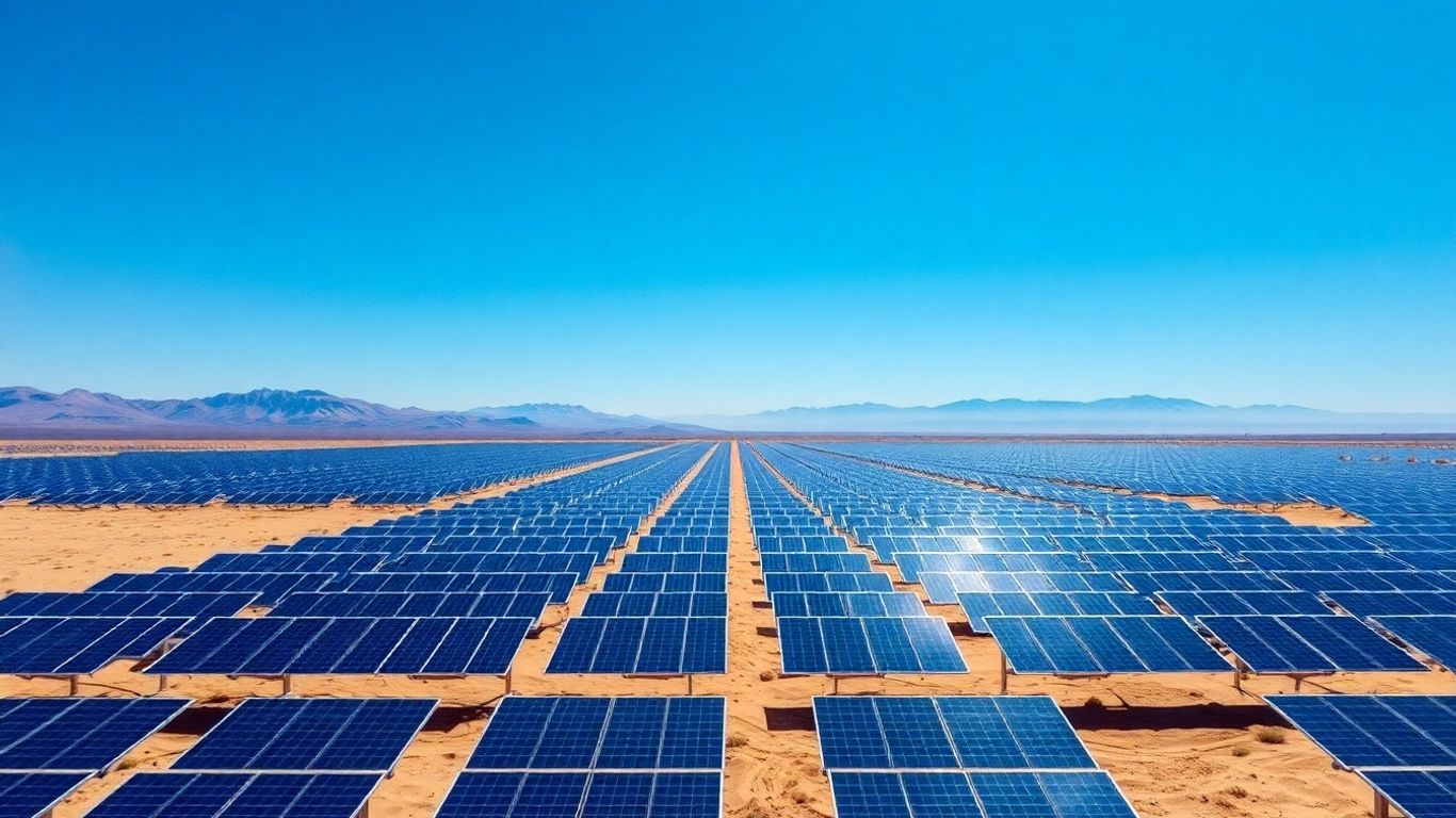 Panneaux solaires dans un désert