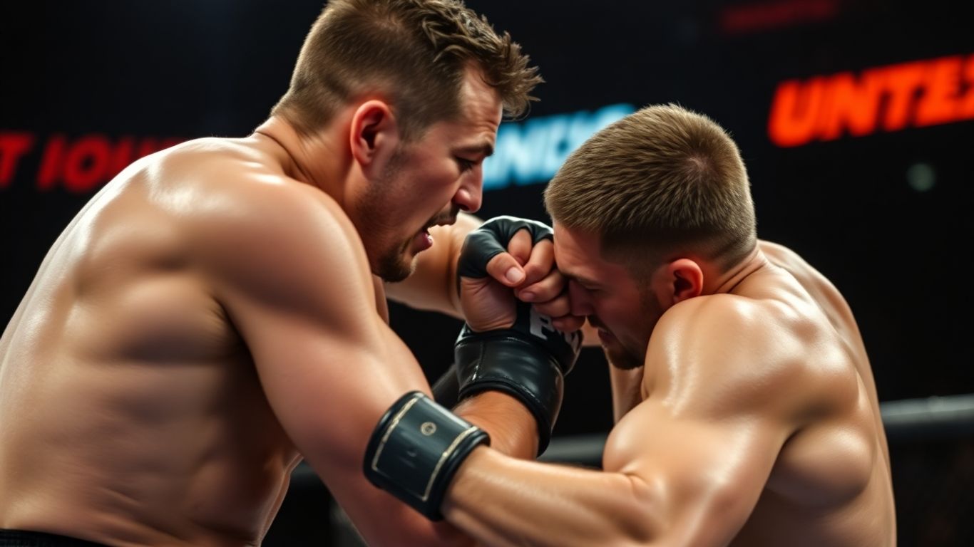 Gane et Aspinall en plein combat UFC.