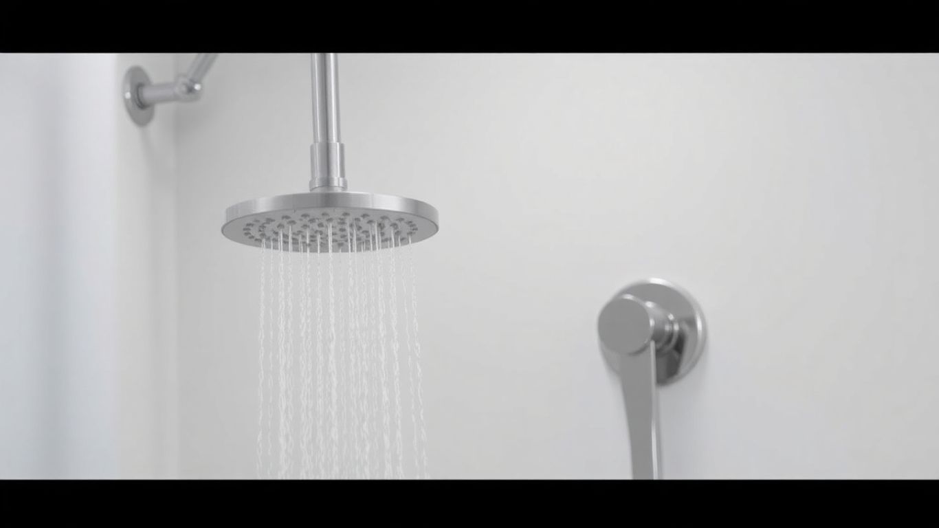 Concealed shower valve in a modern bathroom.