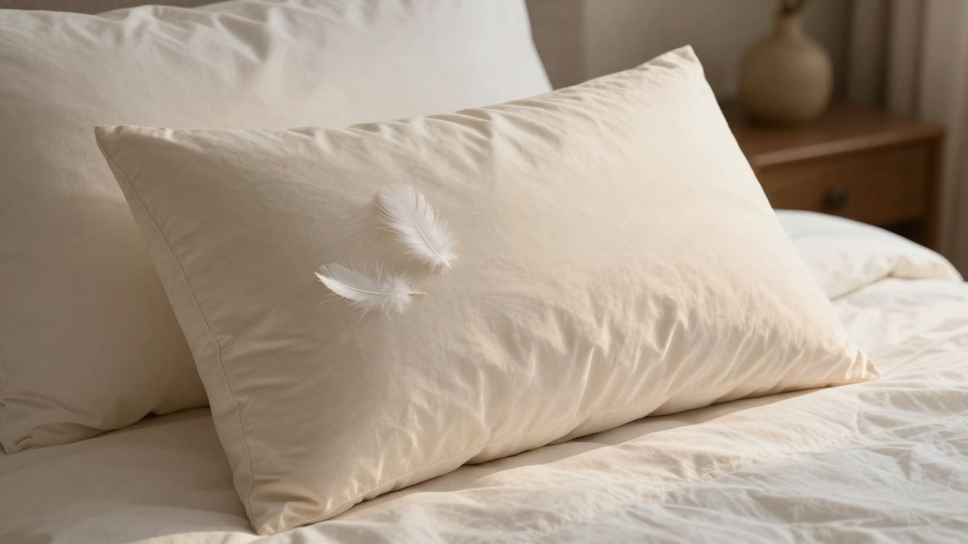 Brooklinen down pillow on a bed