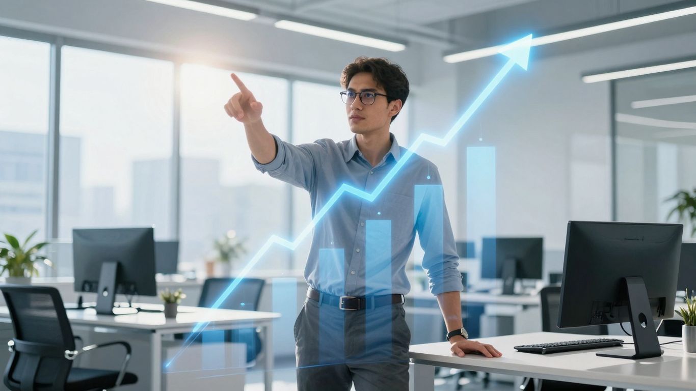 Consultant guiding business growth strategy