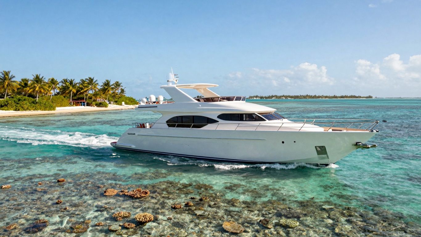 Luxury yacht sailing in Florida Keys waters.