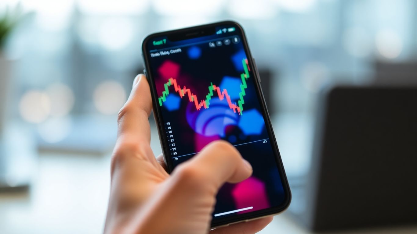 Forex trading platform on a smartphone screen.