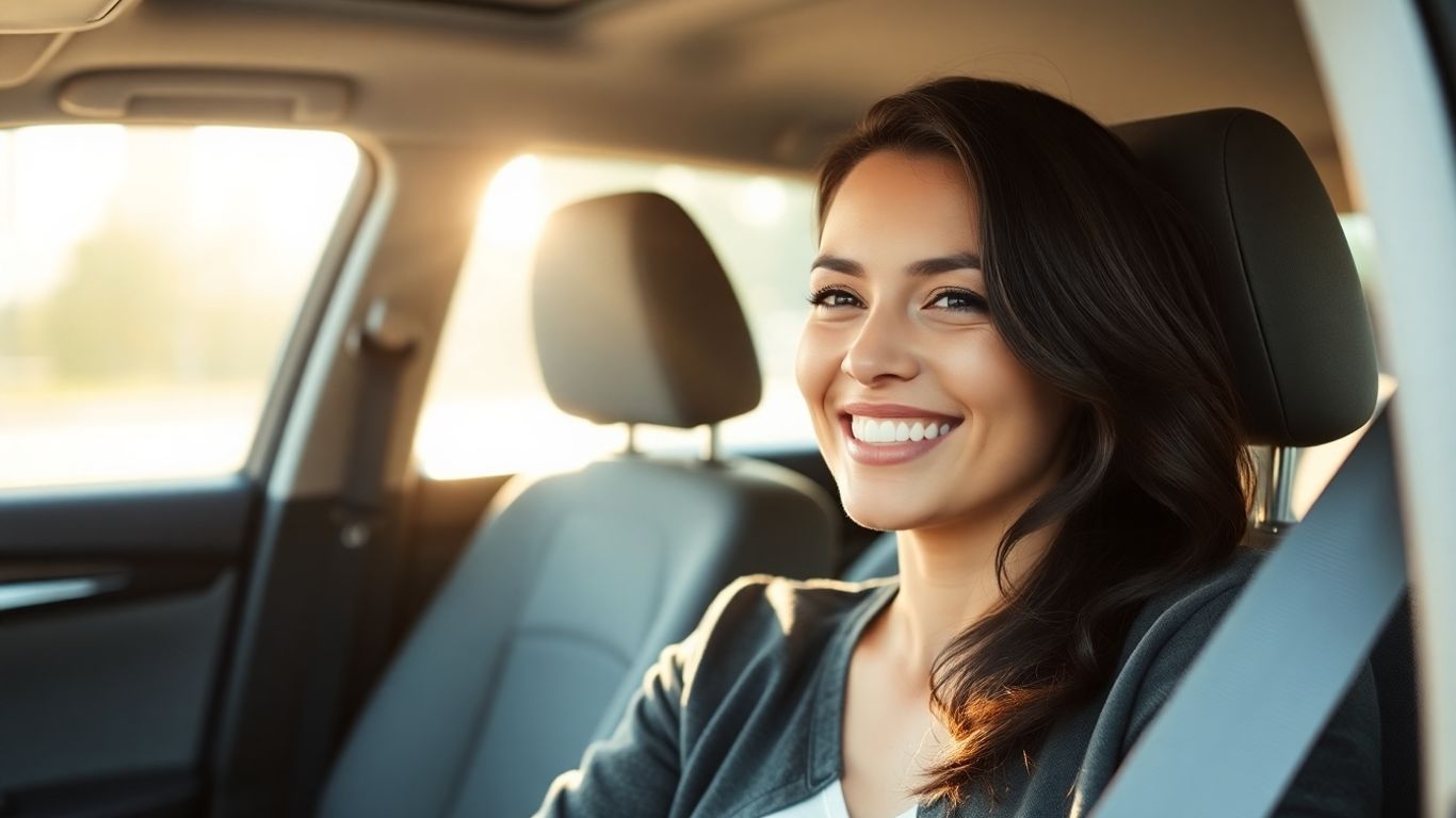 Solo traveler in a safe taxi