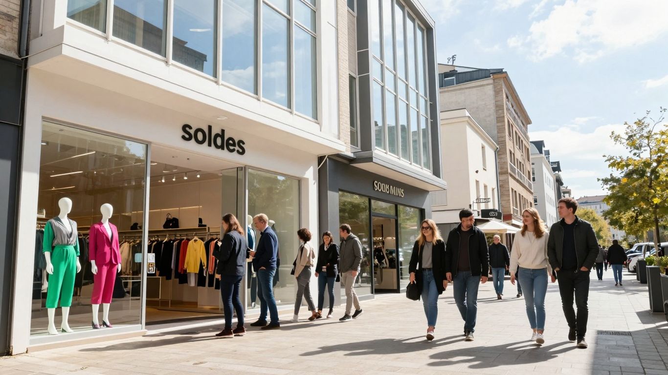 Shoppers enjoying sales at Grands Prés Mons.