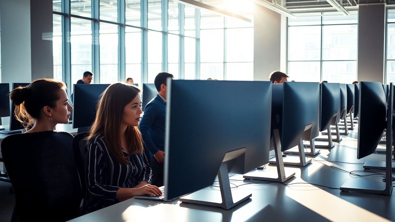 Nutanix Frame users working productively on modern computers.