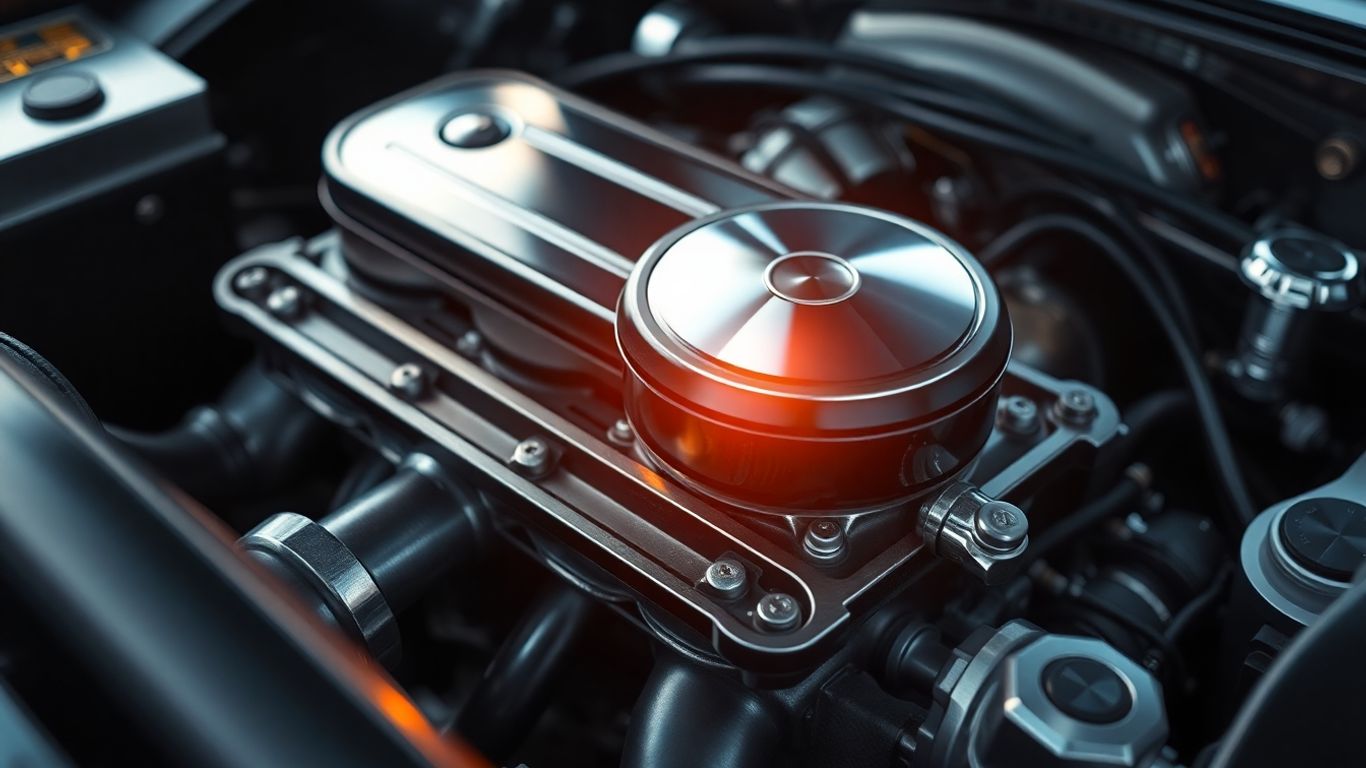 Car engine internals at optimal temperature.