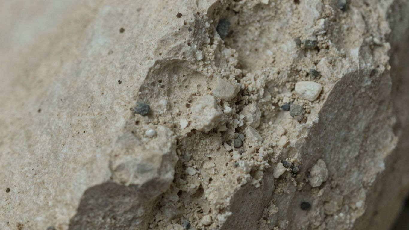 Solo calcário com grãos visíveis e textura granular.