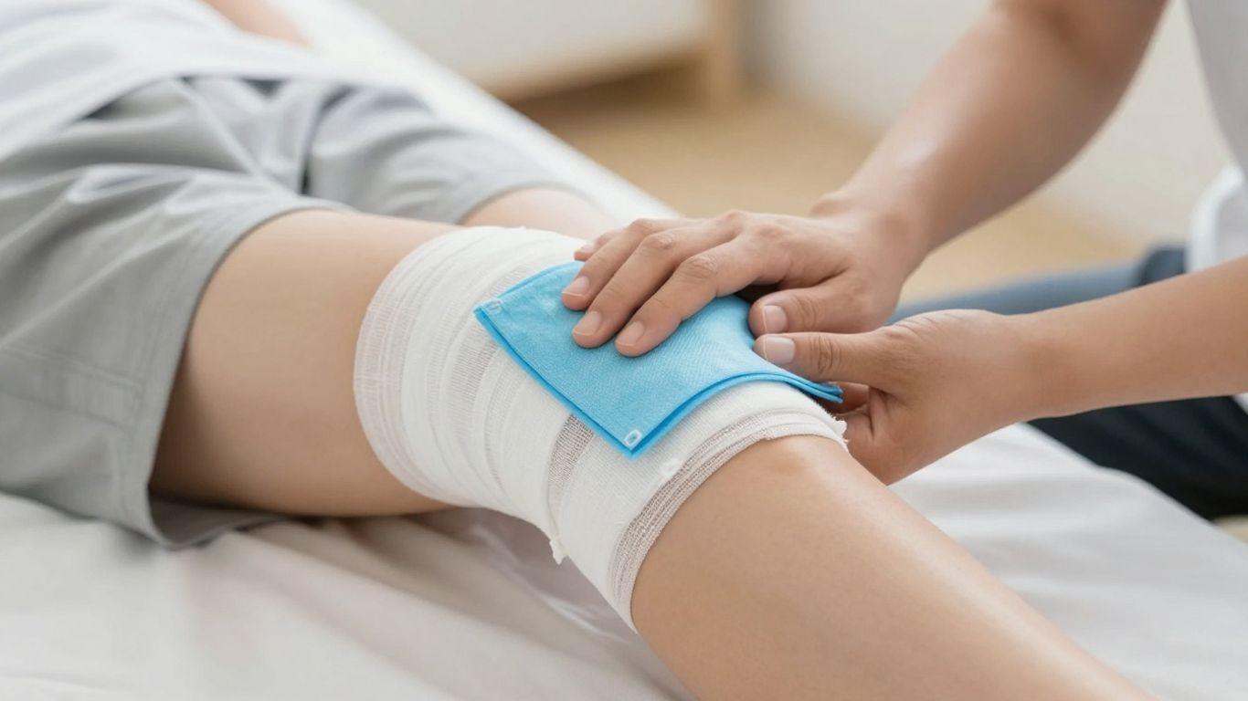 Knee replacement recovery with cold compress