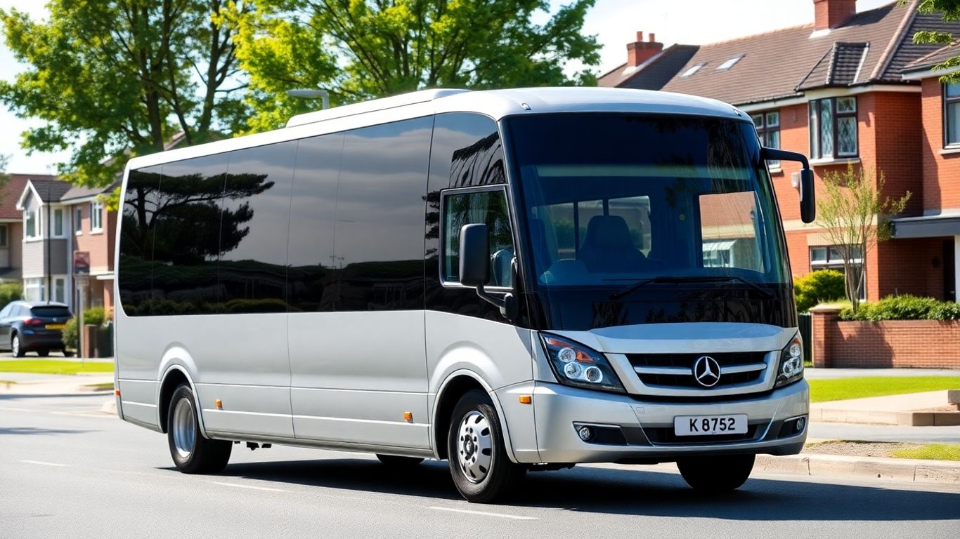Minibus parked on a street in Slough.