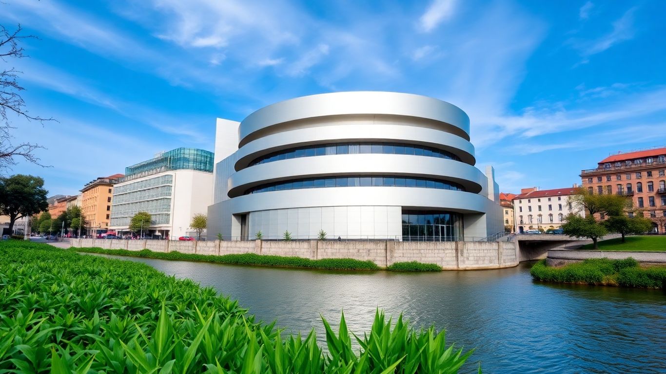 Musée Guggenheim Bilbao et rivière.