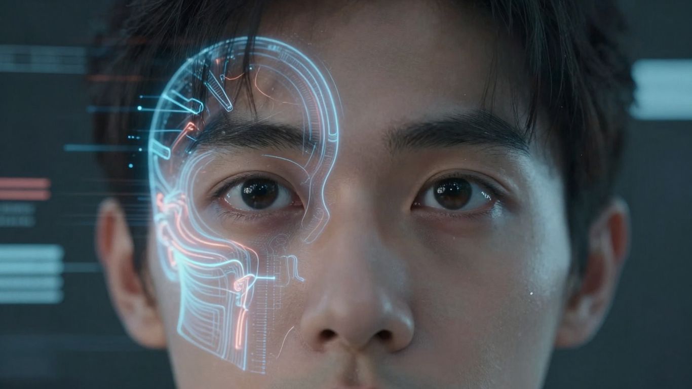 Person interacting with AI interface