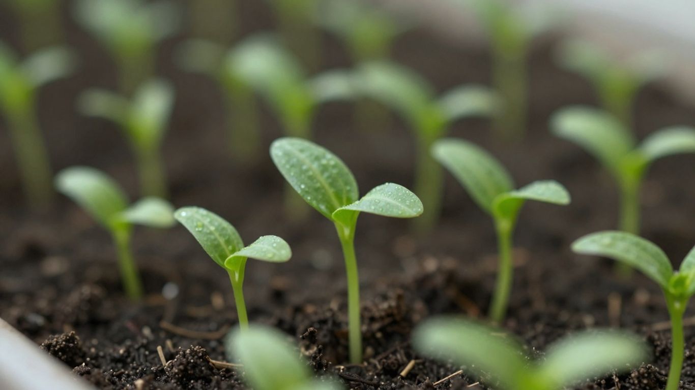 Junge Pflanzen wachsen aus der Erde