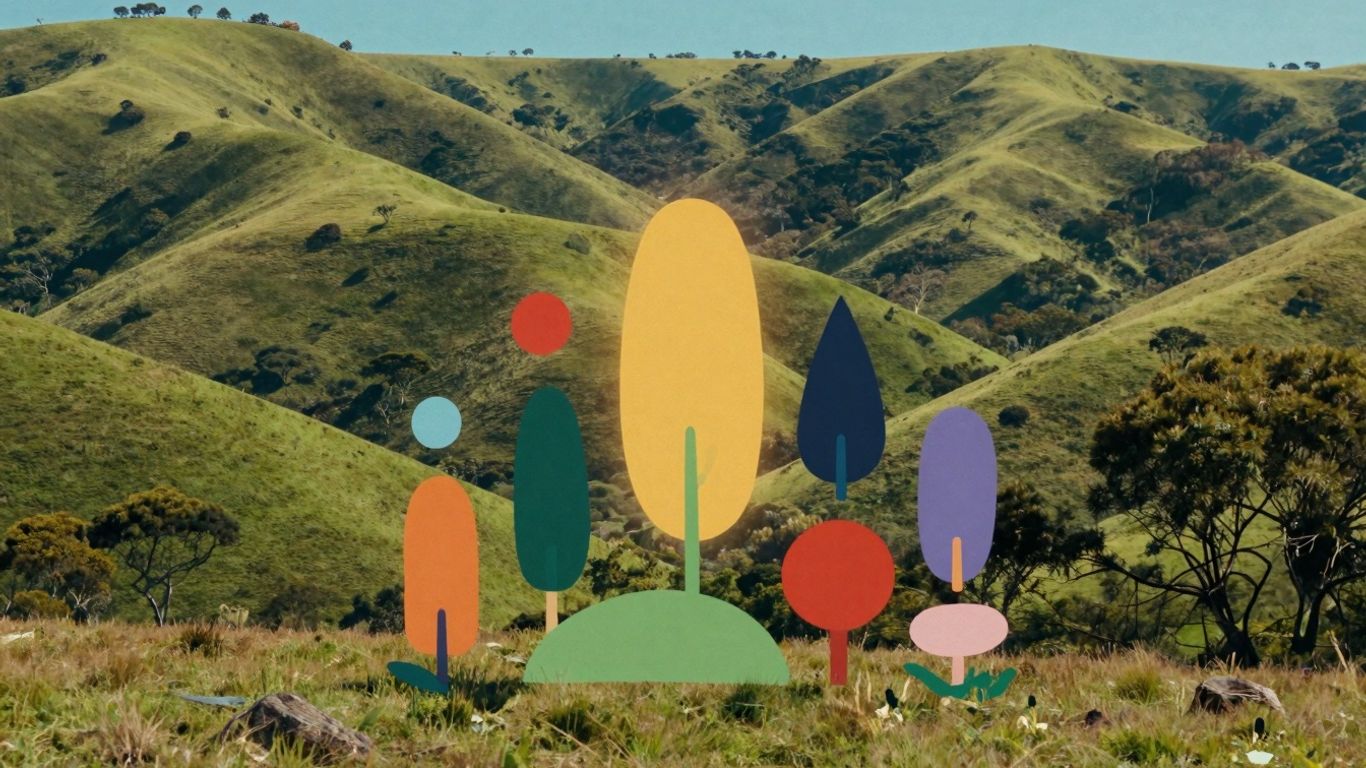 Australian landscape with abstract shapes suggesting opportunity