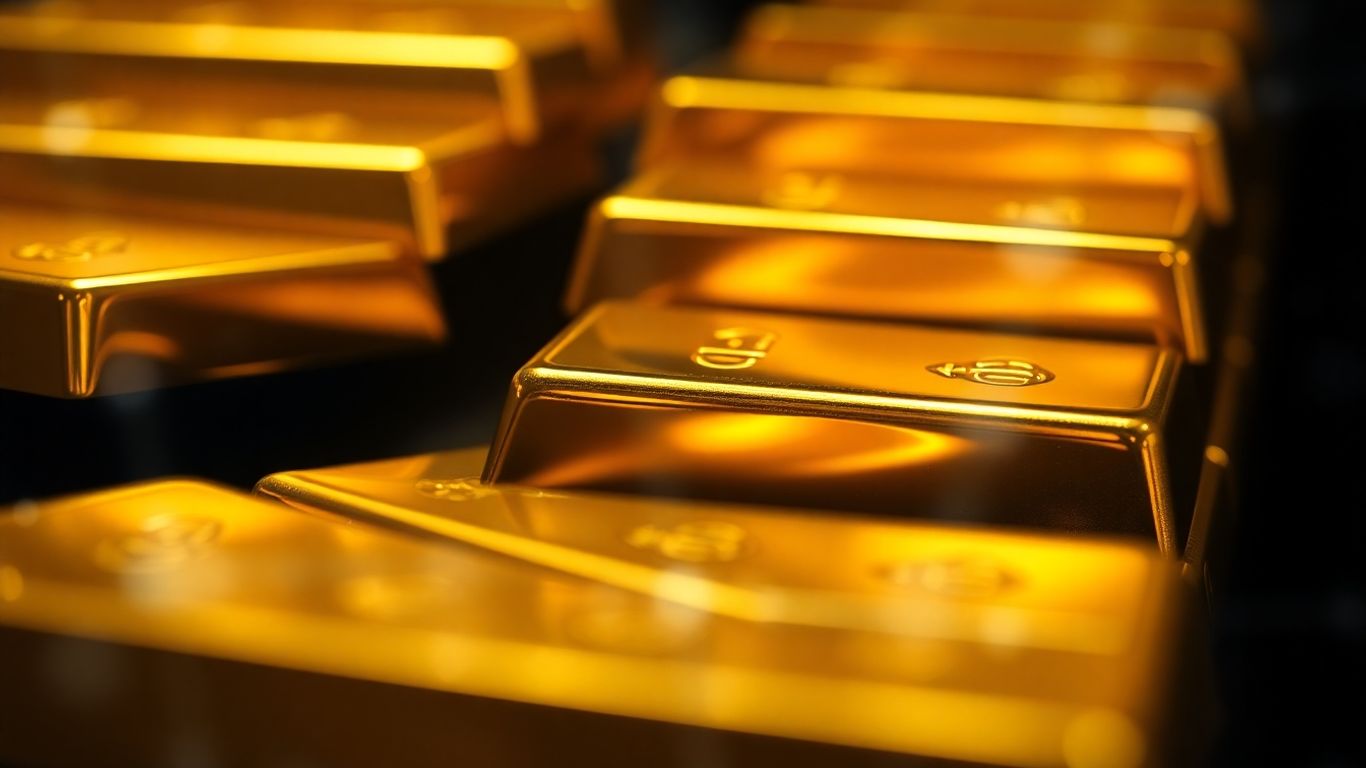 数字背景上的金条