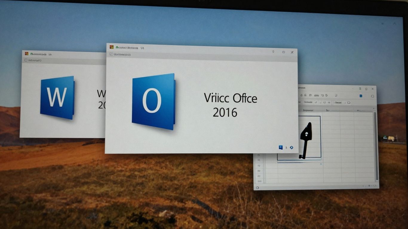 Clave de Office 2016 en pantalla de computadora