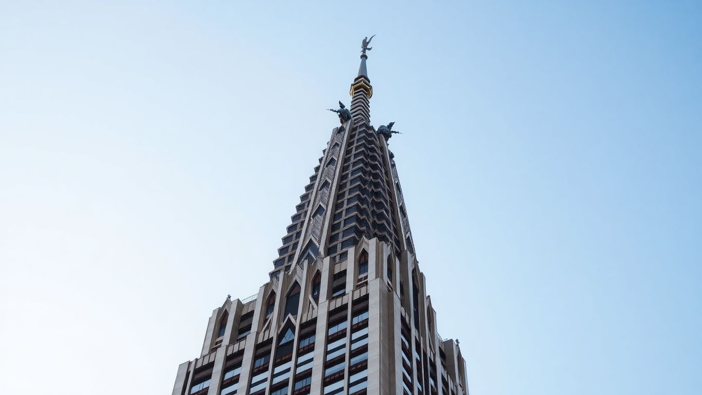 Chrysler Building spire with Art Deco details.
