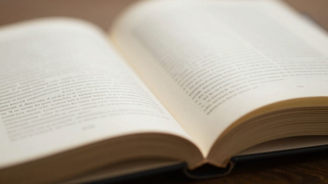 Open book with blurred pages, soft lighting.