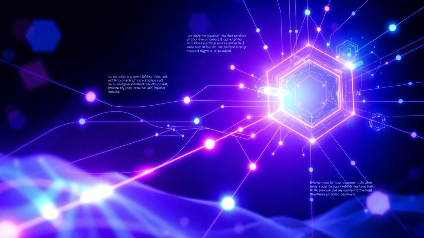 Abstract infographic of interconnected digital processes.