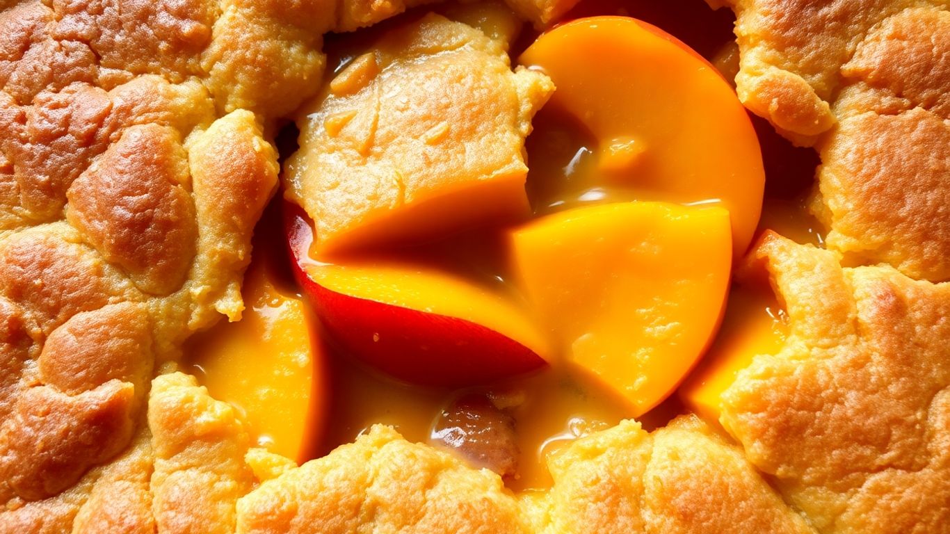 Peach and pumpkin cobbler with flaky crust.