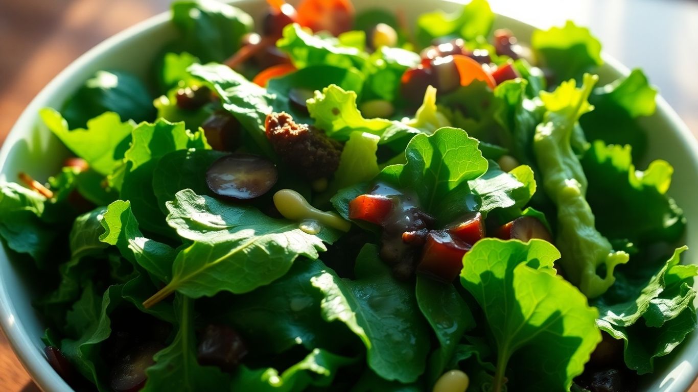 Bowl of fresh, vibrant leafy greens