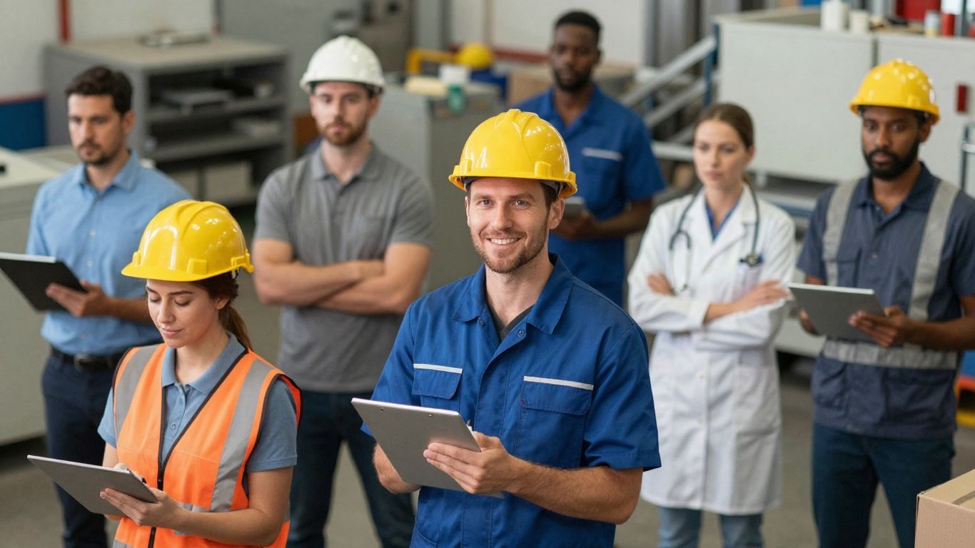 People working in different shift jobs.