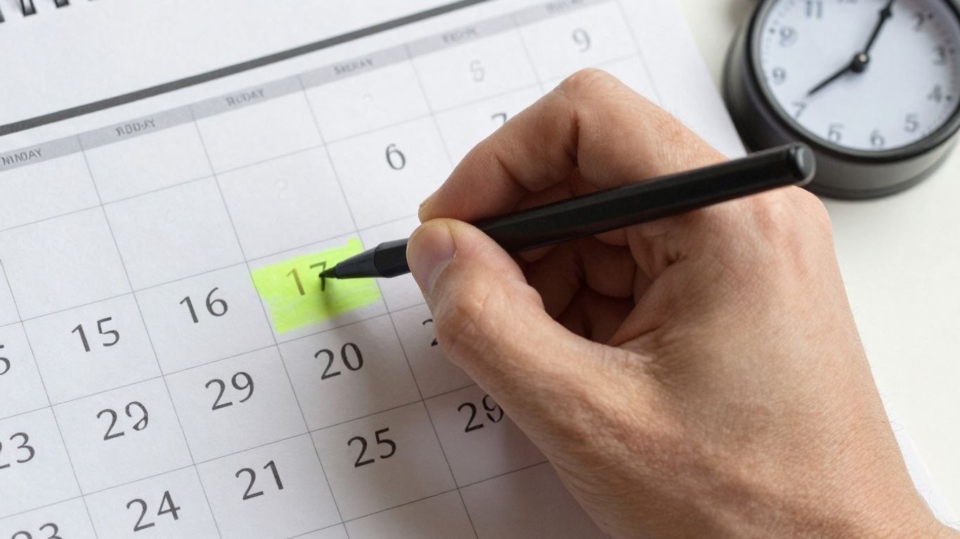 Zeitplan mit Kalender und Uhr