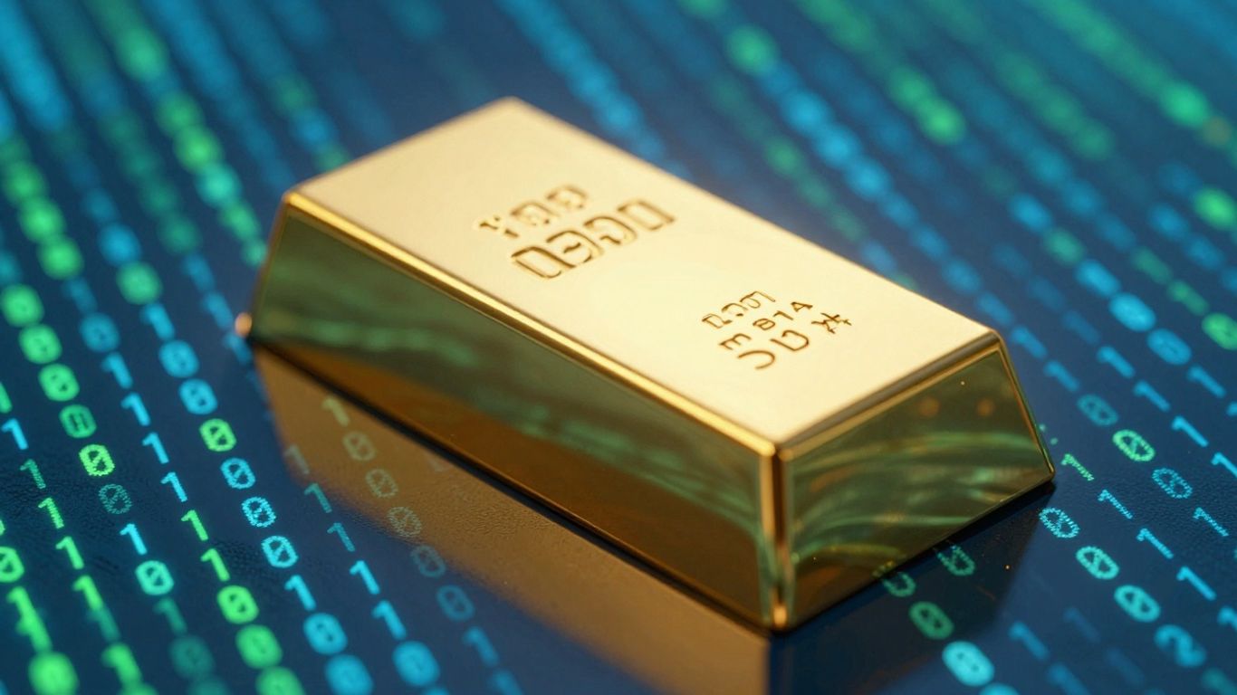 数字代码流中的金条。