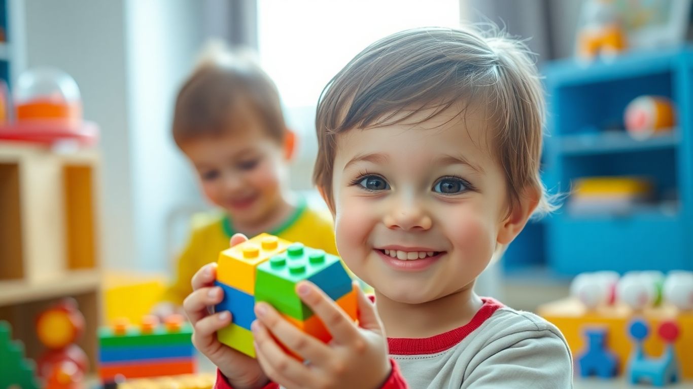 Child smiling, ready for kindergarten and learning.
