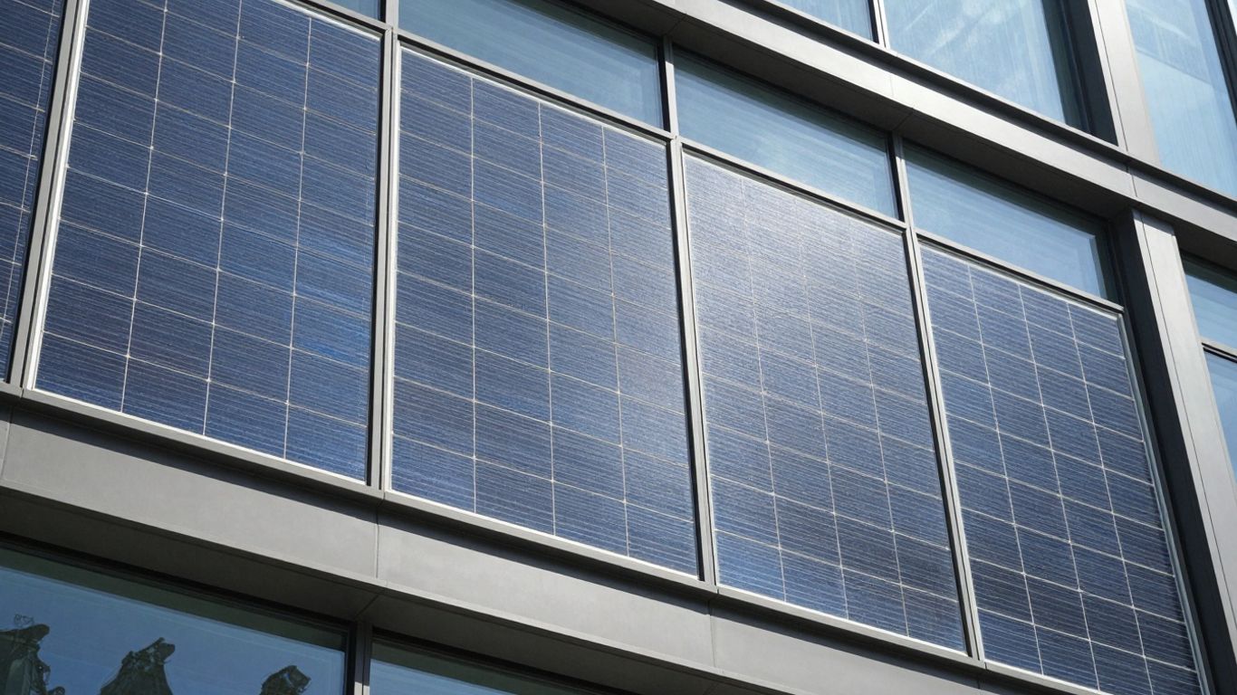 Modern solar windows integrated into a building facade.